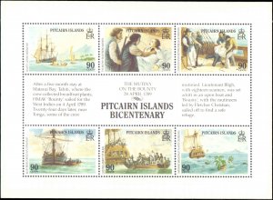 Pitcairn Islands #320-322, Complete Set(3), 2 Sheets + Souvenir Sheet, 1989, ...