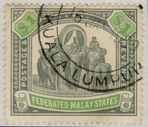 MALAYSIA - Federated Malay GV SG76a, $1 grey-green & emerald FINE USED. Cat £55.