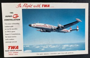 1959 New York USA Postcard Cover To Washington DC TWA Super G Constellation