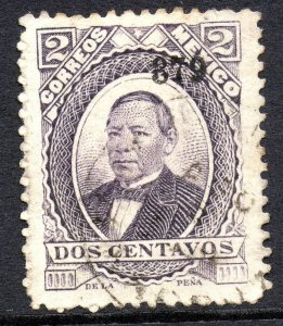Mexico 1879 Juarez 2¢ Violet No District Thick Paper VFU MX311