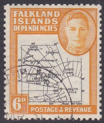 Falkland Islands Dependencies Sc #1L6 Used; Mi #7