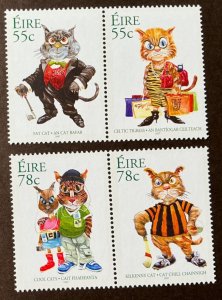 IRELAND MNH  #1753a, 1755a  Horizontal pairs Cat Caricatures *2007*