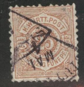 Germany State Wurttemberg Scott 62 used  from 1875-1900 set