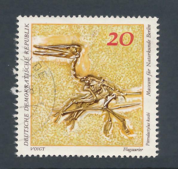 Germany DDR 1973 Scott 1446 used - 20pf, Fossil