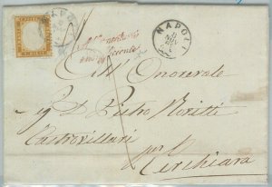 74079 -  REGNO - STORIA POSTALE - AFFRANCATURA INSUFFICENTE rosso su BUSTA 1862