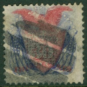 USA : 1869. Scott #121 Used. Full perfs with notation on reverse only. Cat $450. 