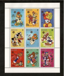 Belize 1986 - Disney - Christmas - Sheet of 9 Stamps - Scott #851 - MNH