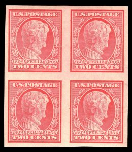 MOMEN: US STAMPS #368 BLOCK OF 4 MINT OG NH XF LOT #71991