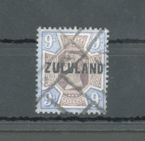 1888-93 Zululand - South Africa - Stanley Gibbons #9 - 9d. dull purple and blue