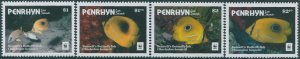 Cook Islands Penrhyn 2017 SG685-688 WWF Butterfly Fish set MNH