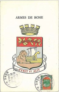 38788 - ALGERIA - POSTAL HISTORY - MAXIMUM CARD 1958 - Heraldry LIONS - SHIPS -