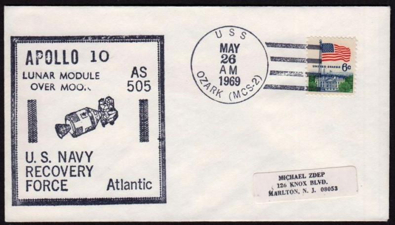 1969 Apollo 10 Navy Atlantic recovery ship USS Ozark MCS-2