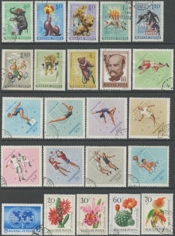 HUNGARY Sc#1659//C259 1965 Year in All Complete Sets Used