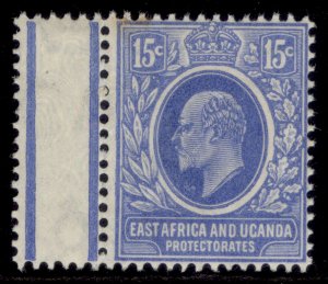 EAST AFRICA and UGANDA EDVII SG39, 15c bright blue, NH MINT. Cat £32.