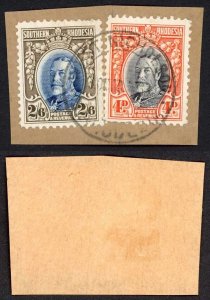 Southern Rhodesia SG26 2/6 and SG19 4d Perf 12 Used on Piece