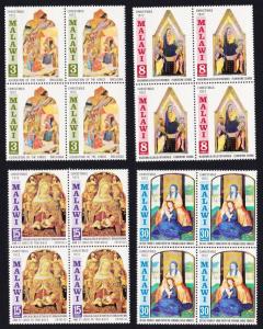 Malawi Christmas Paintings 4v Blocks of 4 issue 1972 SG#424-427 SC#195-198