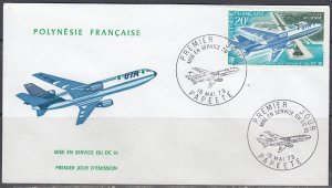 French Polynesia Scott C97 FDC - Start of DC10 Service