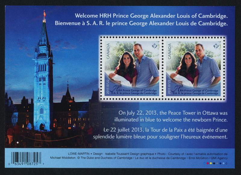 Canada 2685 MNH Prince George, William & Catherine