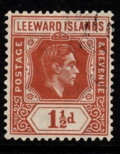 LEEWARD ISLANDS SG101 1938 1½d CHESTNUT FINE USED