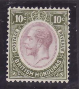 British Honduras-Sc#98- id13-unused og hinged  KGV 10c ol grn & lilac-1922-33-