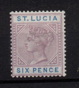 St. Lucia QV 1891 6d dull mauve & blue SG49 mint LHM WS36341