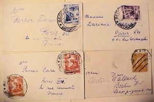 YUGOSLAVIA 4 TINY COVERS 4 1/4 X 2 1/2