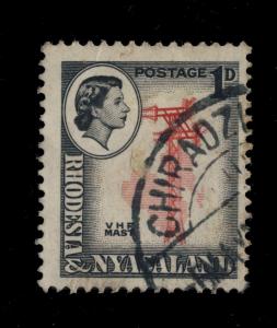 RHODESIA & NYASALAND - 1959/62 - CHIRADZULU DOUBLE CIRCLE DATE STAMP ON SG19