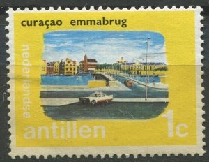 Netherlands Antilles Sc#331 Used, 1c yel & multi, Tourist Attractions (1972)