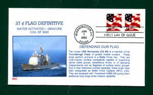 Sc. 3633 2002 37c Flag Coil FDC - BGC