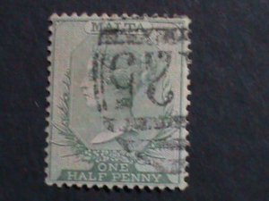 ​MALTA-1865 SC#5a QUEEN VICTORIA FANCY CANCEL 158 YEARS OLD VF RARE-KEY STAMP