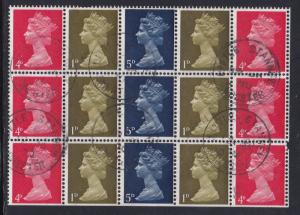 Great Britain # MH8b, Booklet Pane of Fifteen, Used