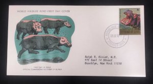 EL)1977 GUINEA, WORLD WILDLIFE FUND, WWF, ENDANGERED SPECIES, HIPPOPOTAMUS, CIRC