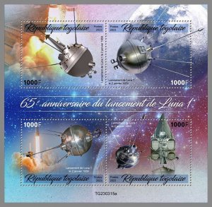 TOGO 2023 MNH 65th anniversary of the launch of Luna 1 Space M/S #315a