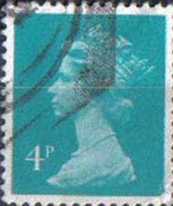 GREAT BRITAIN, used 4p Machins,