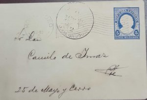 O) 1903 URUGUAY, POSTAL STATIONERY 5 milsemos blue, REP. O. DEL URUGUAY, CIRCUL