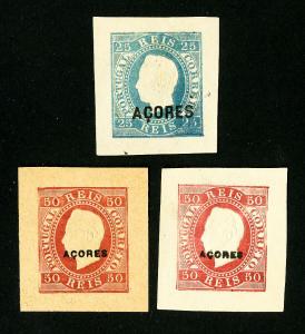 Azores Stamps Lot of 3x Early Essays Very Rare