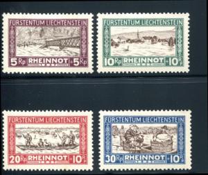 Liechtenstein B7-B10 Mint, Hinged semi postal