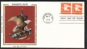 1743A Eagle coil pair FDC  on Colorano Silk Cache U/A