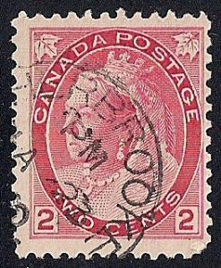 Canada #77 2 cent SUPER CANCEL Die 1 Stamp used F