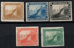 Nicaragua Sc #8-12 Mint