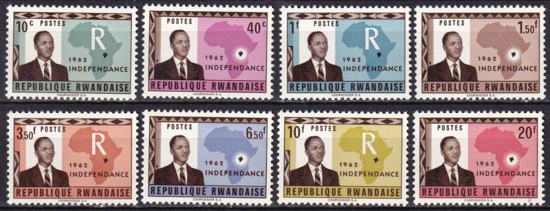 Rwanda #1-8  MNH CV $2.85 (A19239)