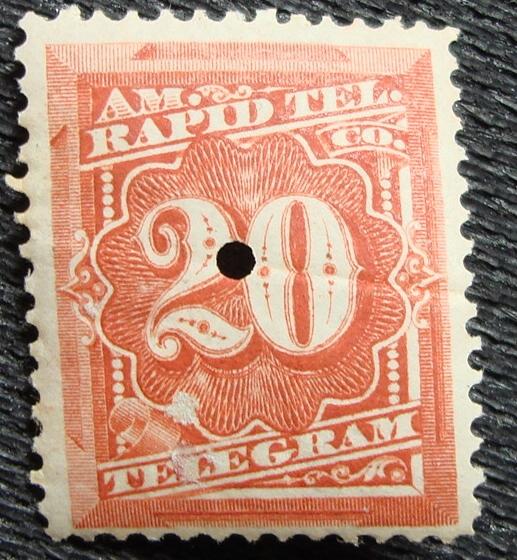 US #1T6, Used Punched Single, Telegraph, SCV $.25 L3