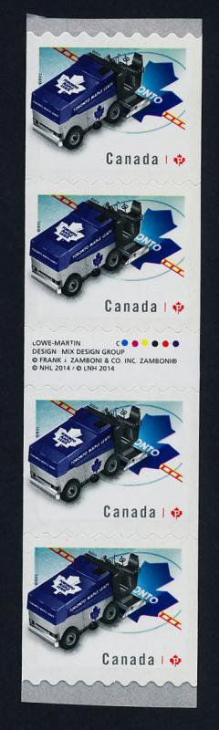 Canada 2781i Gutter Coil Strip MNH Toronto Maple Leafs Zamboni, Ice Hockey