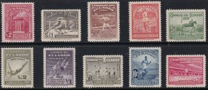 Sc# 377/381 C65/69 Ecuador 1939 1st Bolivarian Games, Bogota set MNH CV: $125.35