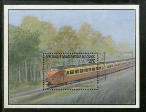 Congo Zaire 2001 Steam Locomotive Train Electric Transport Sc 1569 M/s MNH 13322