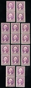 US Stamps # 721 MNH F-VF Lot Of 10 Line Pairs Scott Value $80.00