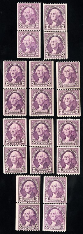 US Stamps # 721 MNH F-VF Lot Of 10 Line Pairs Scott Value $80.00