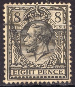 1912-13 Great Britain Sc #169 - Eight Pence KGV - Used postage stamp Cv$12.50