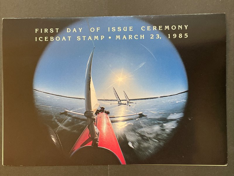 1985 Iceboat Stamp First Day Ceremony Program Sc# 2134