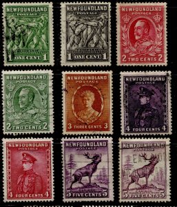 Newfoundland #183-191 Definitive Issues Used